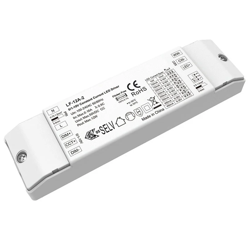 12W நிலையான மின்னோட்டம் 0-10V CCT மங்கக்கூடிய LED இயக்கி