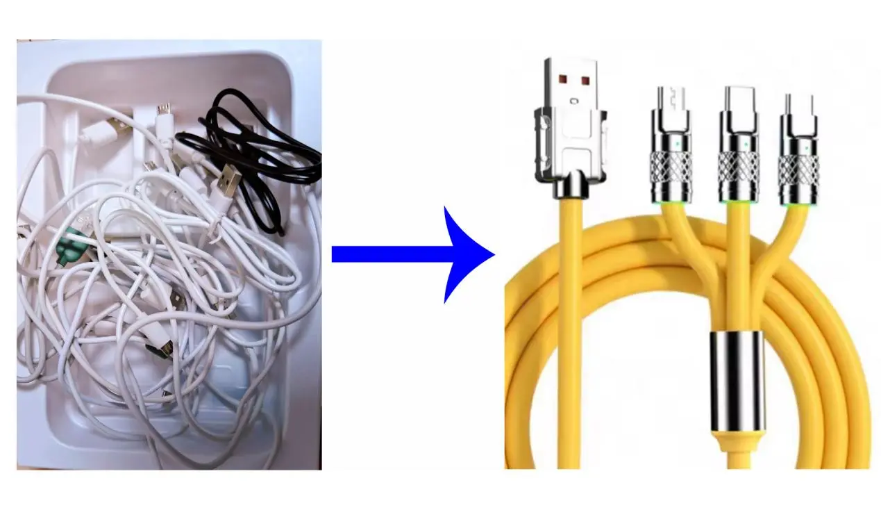 ஸ்டார்வெல் ட்ரை-சார்ஜ் புரோவை அறிமுகப்படுத்துகிறார்: ஒரு ஒழுங்கீனம் இல்லாத ஆயுட்காலம் அல்டிமேட் யுனிவர்சல் 3-இன் -1 தரவு கேபிள்
