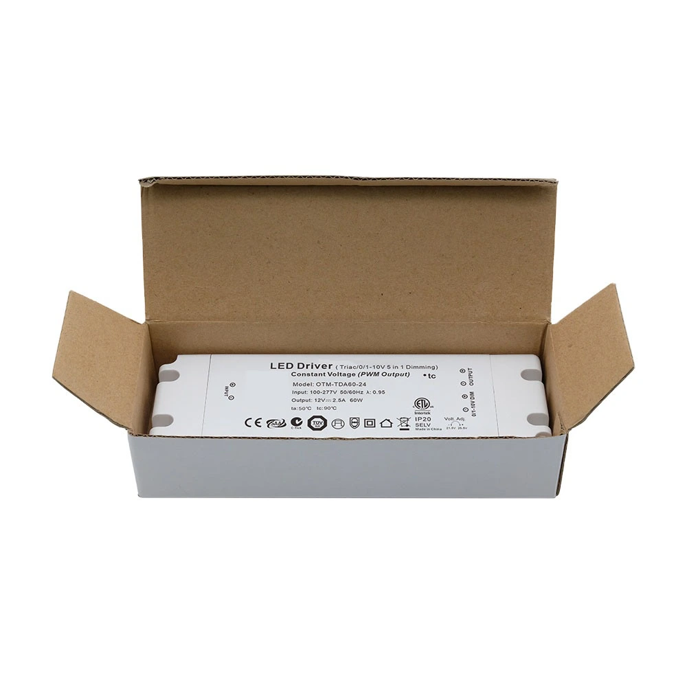 60W கான்ஸ்டன்ட் வோல்டேஜ் அல்ட்ரா தின் ட்ரையாக் மங்கக்கூடிய LED டிரைவர்
