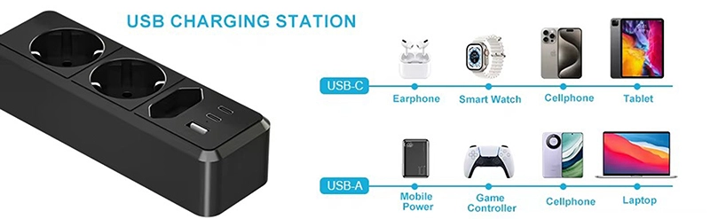 2 Outlets Eu Power Strip